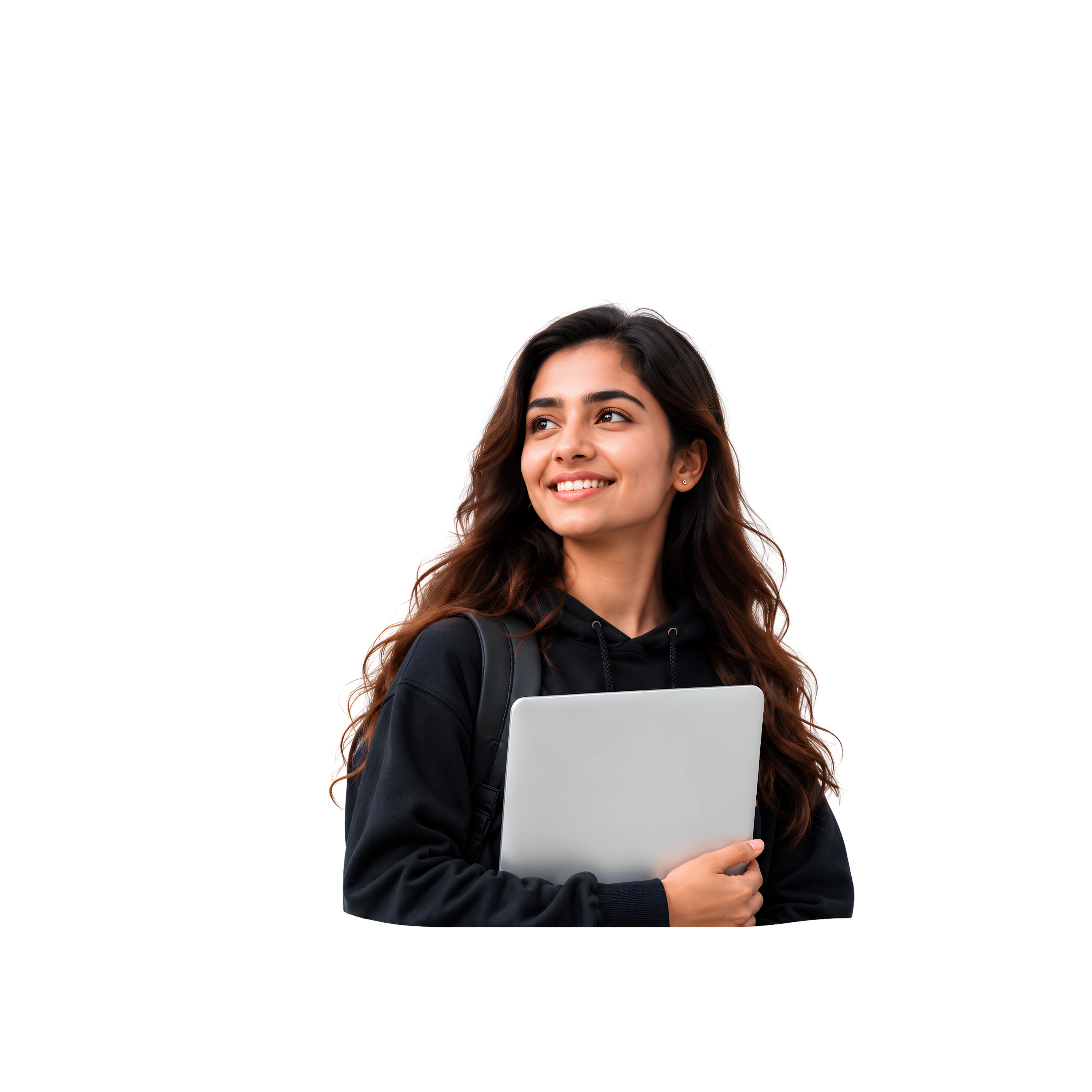 Learner holding a laptop with the TechNG logo